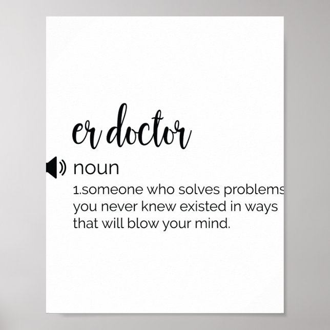 Funny ER Doktor-definition Poster (Framsidan)