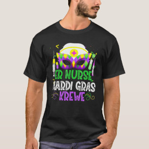 Funny ER Nurse Krewe Nursing Masks Mardi Gras Carn T Shirt