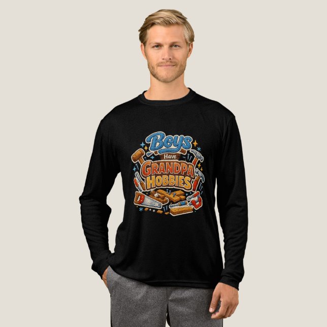 Funny Era Boys Have Grandpa Hobbies PNG Granny  T Shirt (Hel framsida)