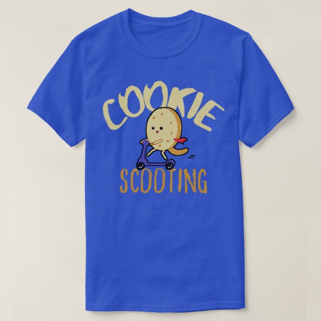 Funny EScooter Cute Kawaii Cookie Driving Scooter T Shirt (Design framsida)