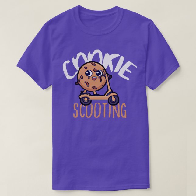 Funny EScooter Cute Kawaii Cookie Driving Scooter T Shirt (Design framsida)
