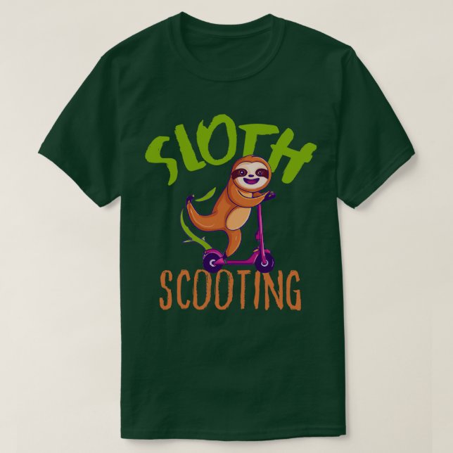 Funny EScooter Cute Kawaii Sloth Driving Scooter 1 T Shirt (Design framsida)