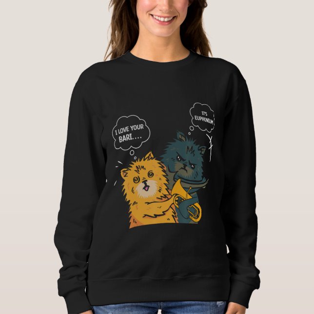 Funny Euphonium Cat Slapping Euphoniumist T Shirt (Framsida)