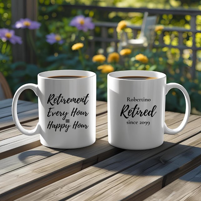 Funny Every Hour Happy Hour Retirement Gift Kaffemugg (Skapare uppladdad)