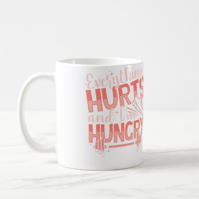 Funny Everything Hurts I'M Hungry Running Fitness  Kaffemugg (Vänster)