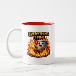 Funny Everything Is Fine Trash Can Mug Två-Tonad Mugg