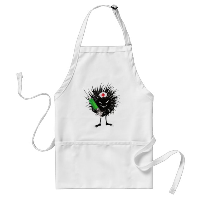 Funny Evil Character Nurse Syringe Gothic Förkläde (Framsidan)