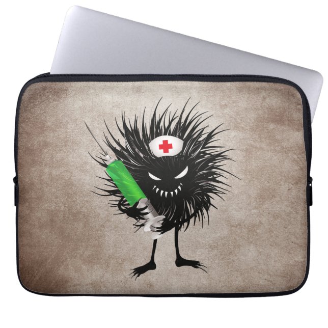 Funny Evil Character Nurse Syringe Gothic Laptop Fodral (Framsidan)
