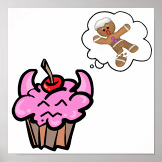 Funny Evil Cookie Killer Cuptårta Poster