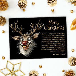 Funny Evil Naughty Reindeer Wicked God jul Julkort
