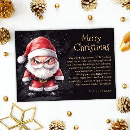 Funny Evil Naughty Santa Wicked God jul Julkort