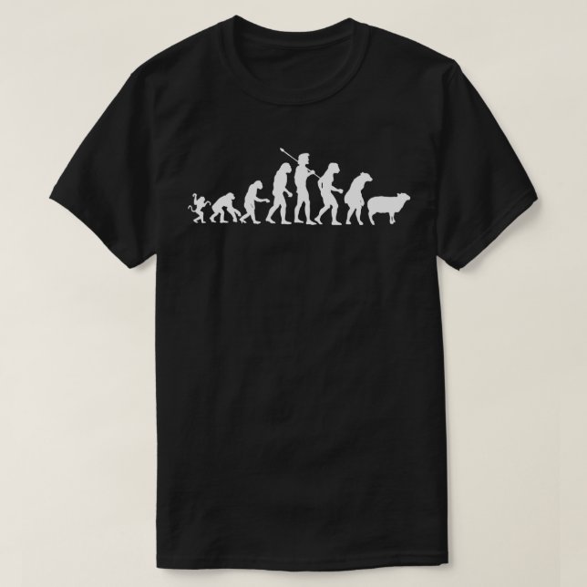 Funny Evolution Man Evolved Into Sheep  T Shirt (Design framsida)