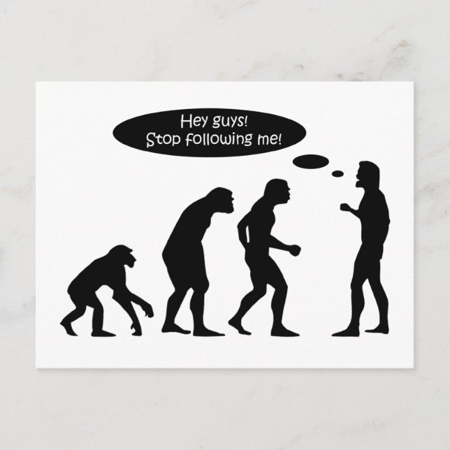 Funny Evolution Vykort (Framsida)