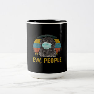 Funny Ew People Vintage Retro Newfoundland Hund Två-Tonad Mugg
