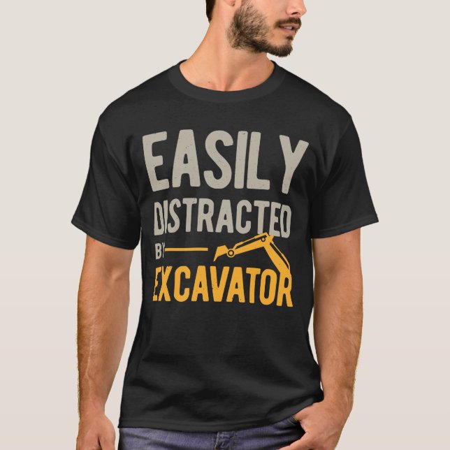 Funny Excavator T Shirt (Framsida)