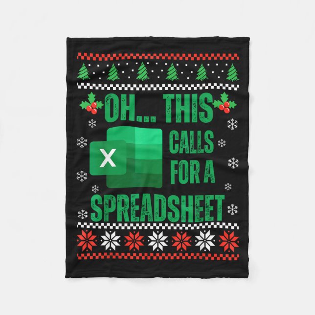 Funny Excel Spreadsheets Christmas Sweater Lover A Fleecefilt (Framsidan)