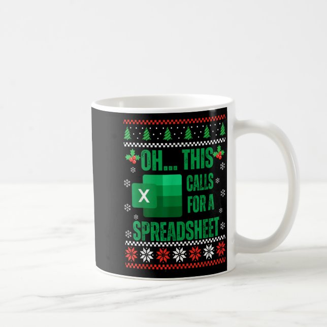 Funny Excel Spreadsheets Christmas Sweater Lover A Kaffemugg (Höger)