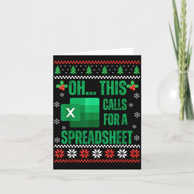 Funny Excel Spreadsheets Christmas Sweater Lover A Kort (Framsida)