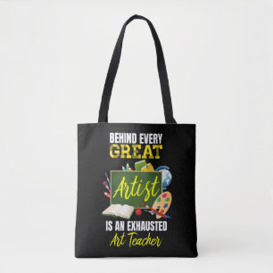 Funny Exhausted Art Teacher Back to school Tygkasse