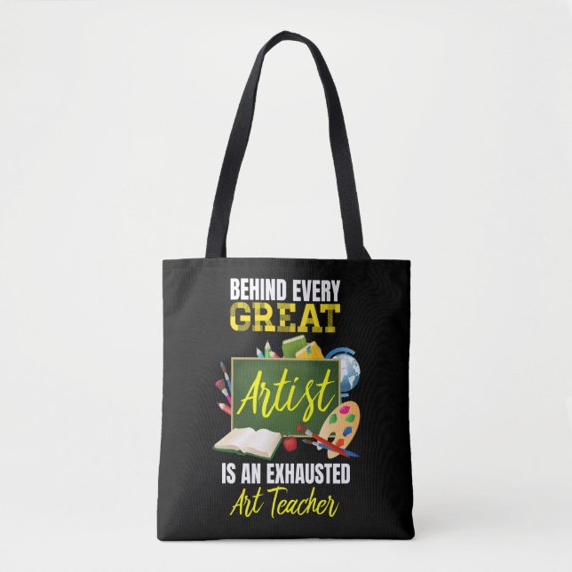 Funny Exhausted Art Teacher Back to school Tygkasse (Framsida)