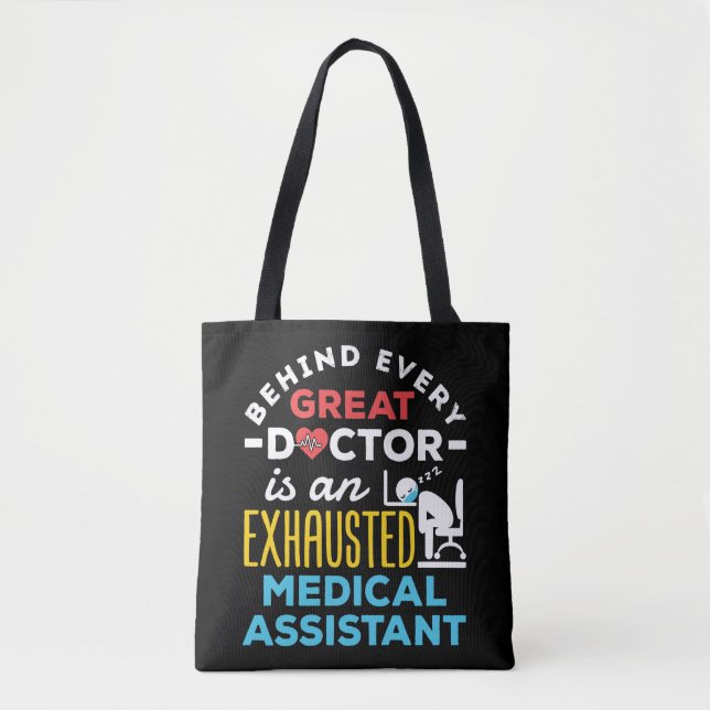 Funny Exhausted Medical Assistant CMA MORSA Tygkasse (Framsida)