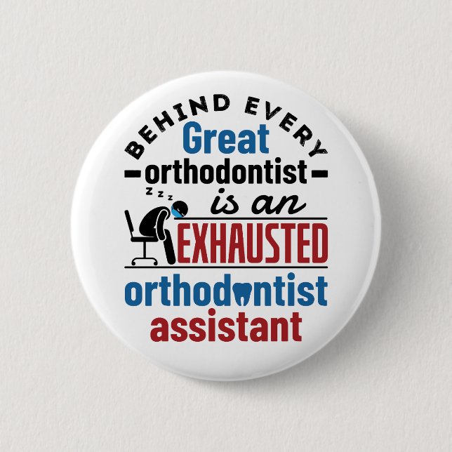 Funny Exhausted Orthodontist Assistant Knapp (Framsida)