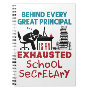 Funny Exhausted School Secretary Apprecition Anteckningsbok