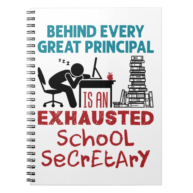 Funny Exhausted School Secretary Apprecition Anteckningsbok (Framsidan)