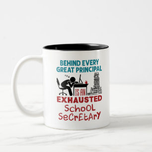 Funny Exhausted School Secretary Apprecition Två-Tonad Mugg