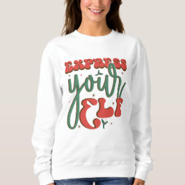 Funny Express din Elf White Sweatshirt T Shirt