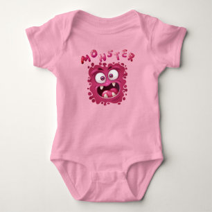 Funny Expression Rosa Monster Ansikte T Shirt