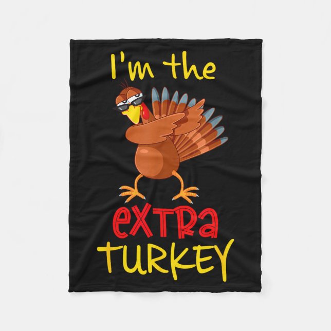 Funny Extra Turkey Matching Family Group Thanksgiv Fleecefilt (Framsidan)