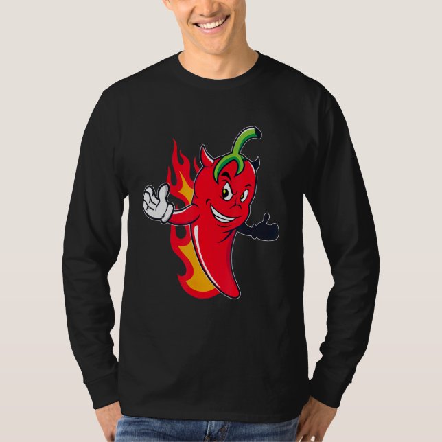 Funny Extra Vass Hett Chili Addict Pepper T Shirt (Framsida)