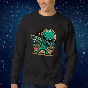 Funny Extraterrestrial Alien Dabbing Lång Ärmad Tröja