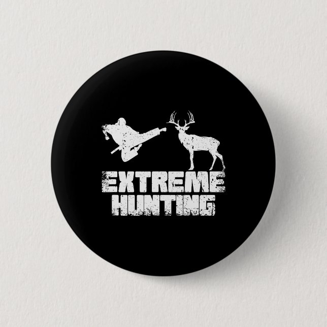 Funny Extreme Hunting Hjort Karate Martial A Knapp (Framsida)