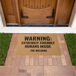 Funny 'Extremely Friendly Humans' Custom Doormat