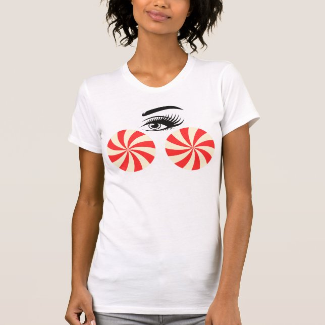 Funny Eye Candy Shirt for Women - Bold Graphic Tee (Framsida)