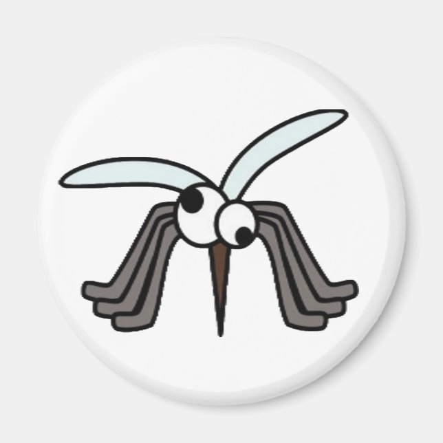 Funny Eyed Tecknad Mosquito Magnet (Framsidan)