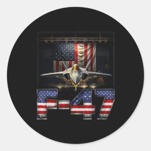 Funny F47 Fighter Jet Trump Runt Klistermärke