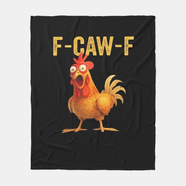 Funny F-Caw-F Chicken Creative Casual Fleecefilt (Framsidan)