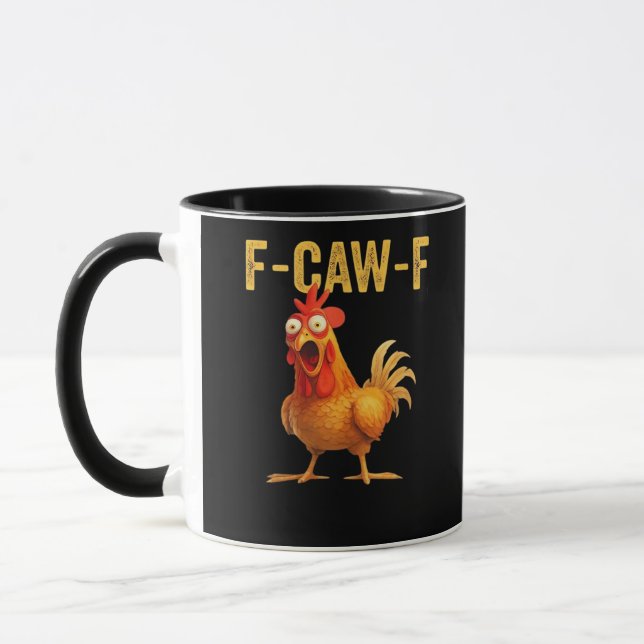 Funny F-Caw-F Chicken Creative Casual Mugg (Vänster)