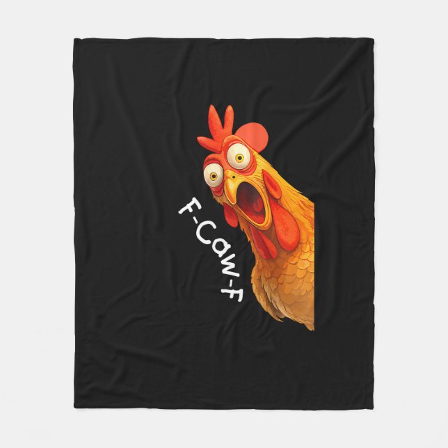 Funny F-Caw-F Chicken F-Caw-F Chicken Creative Cas Fleecefilt (Framsidan)
