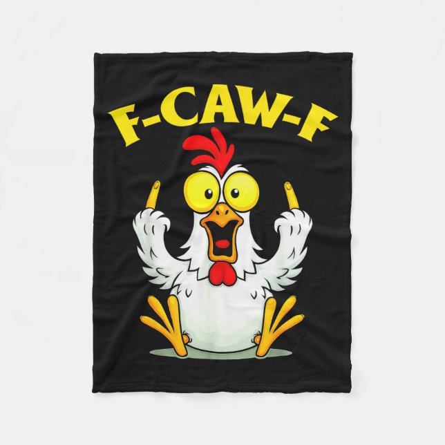Funny F-caw-f Chicken Fcawf Chicken  Fleecefilt (Framsidan)