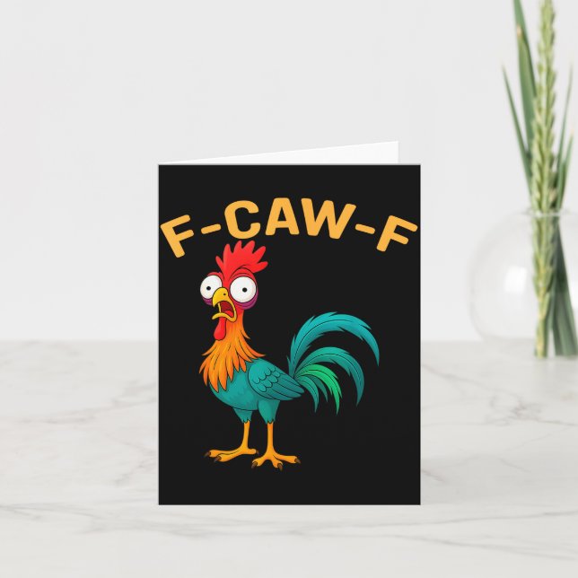 Funny F-caw-f Chicken Fcawf Chicken  Kort (Framsida)
