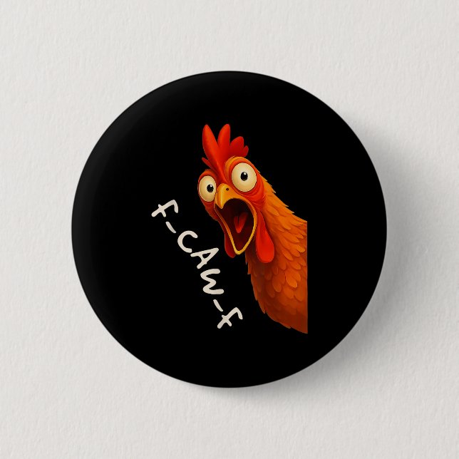Funny F-caw-f Chicken Fcawf Tupp Halloween Bird Knapp (Framsida)