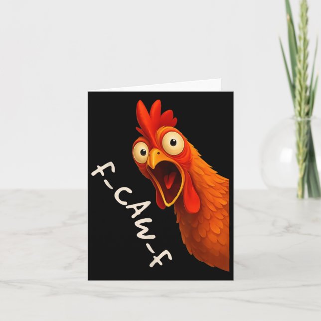 Funny F-caw-f Chicken Fcawf Tupp Halloween Bird Kort (Framsida)