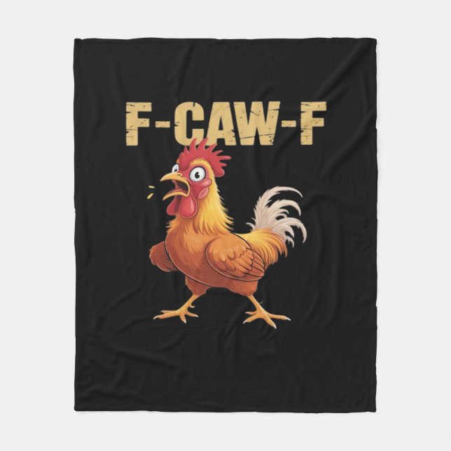 Funny F-Caw-F Chicken Funny Trendy Fleecefilt (Framsidan)