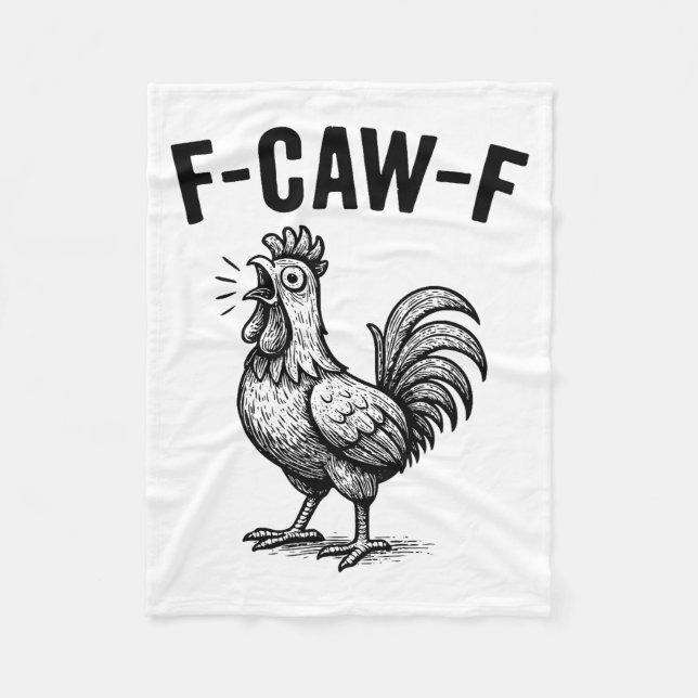 Funny F-caw-f Chicken Graphic Sarcastic Bird  Fleecefilt (Framsidan)