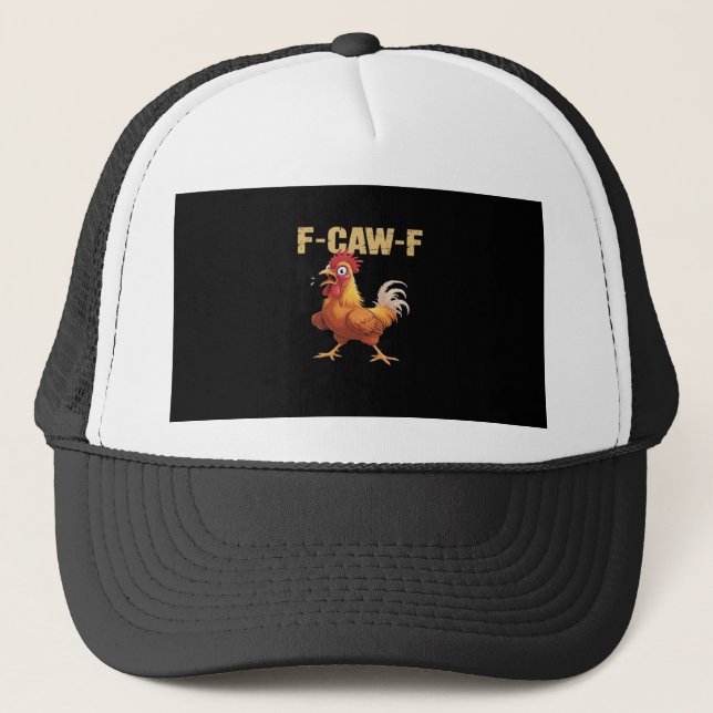Funny F-Caw-F Chicken Retro Style Keps (Framsida)