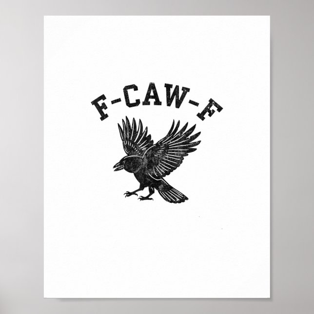 Funny F-Caw-F Crow Aesthetic Style Poster (Framsidan)